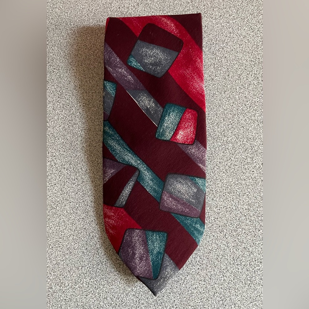 Bill Blass Vintage Multi Coloured Silk Tie 58x4”